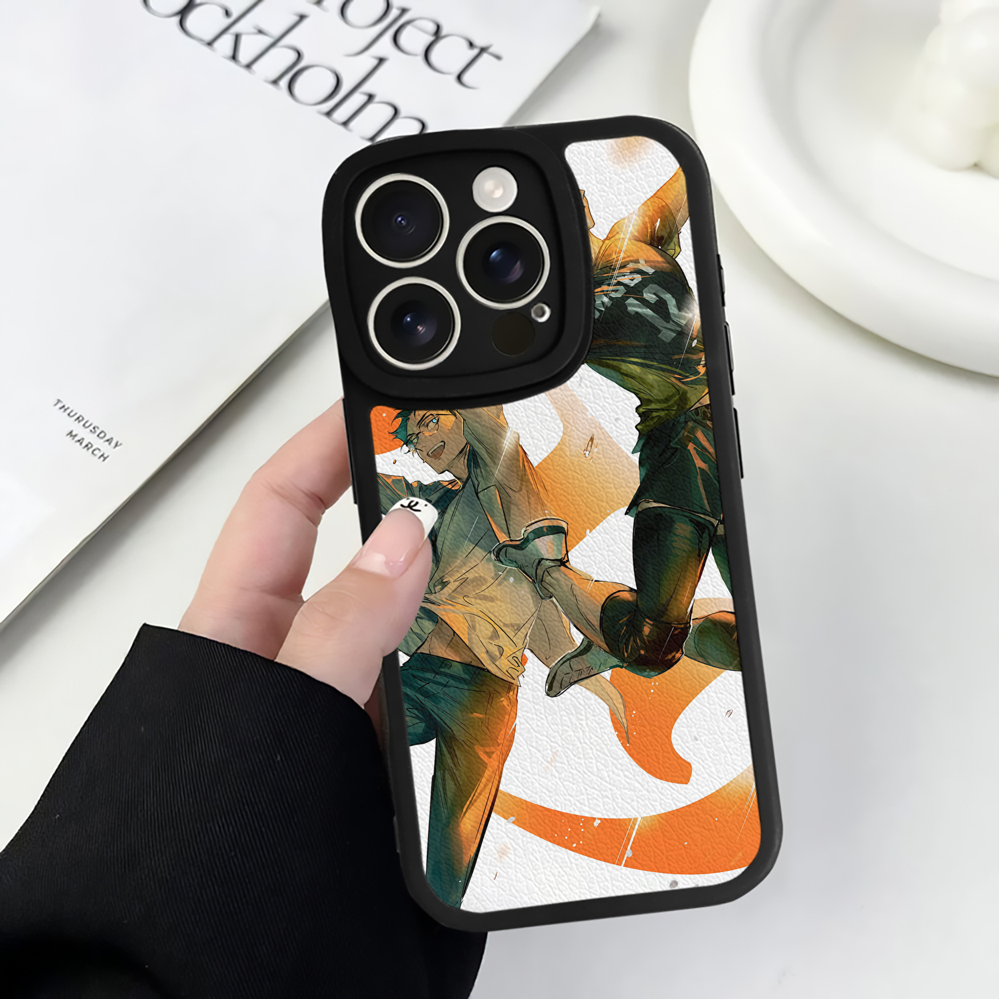（画像用） ハイキュー!! Haikyu!! 【iPhone 16シリーズ対応】シリコンスマホケース（レザー調） 材質：シリコン